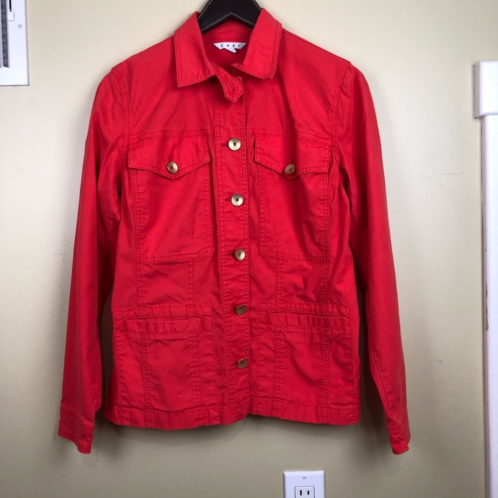 CAbi Coral Ruffled Taylor Jacket